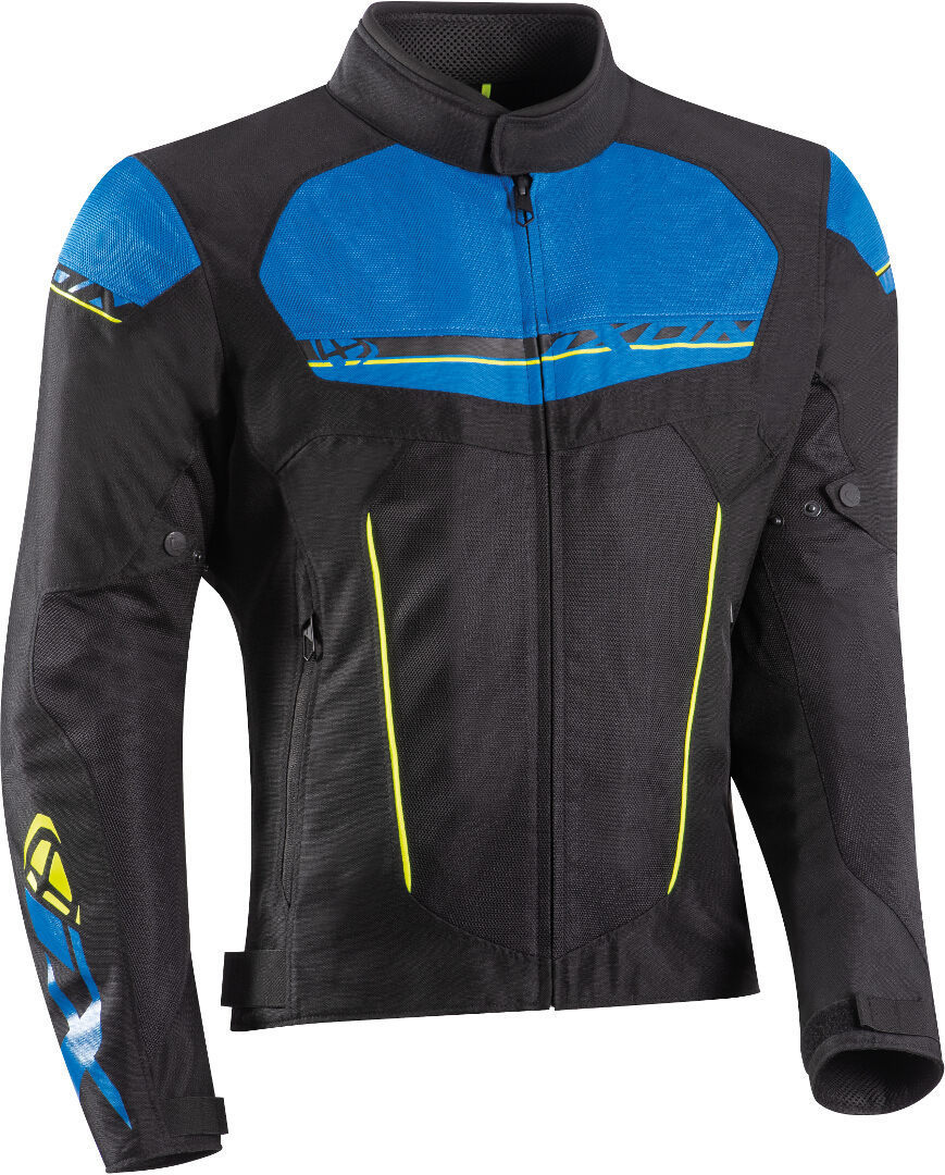 Ixon T-Rex Motorcycle Textile Jacket, black-blue-yellow, Size M, black-blue-yellow, Size M