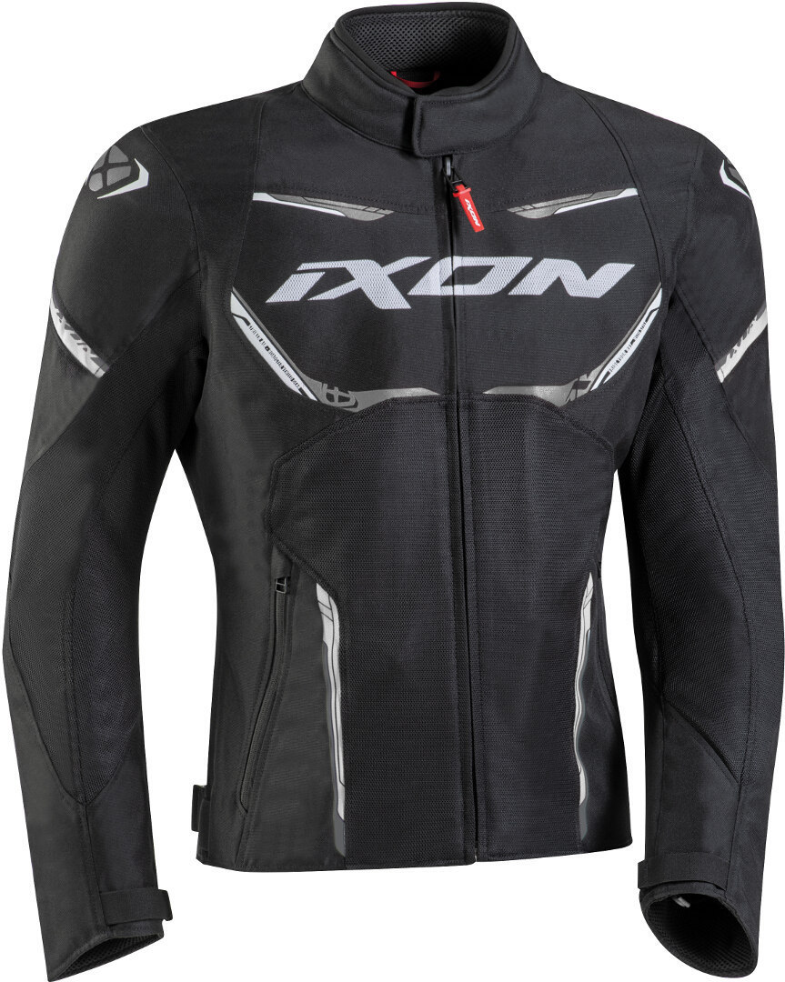 Ixon Striker Air WP Motorcycle Textile Jacket, black-white, Size S, black-white, Size S