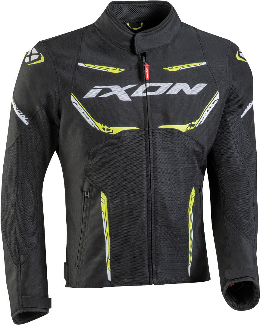 Ixon Striker Air WP Motorcycle Textile Jacket, black-white-yellow, Size S, black-white-yellow, Size S