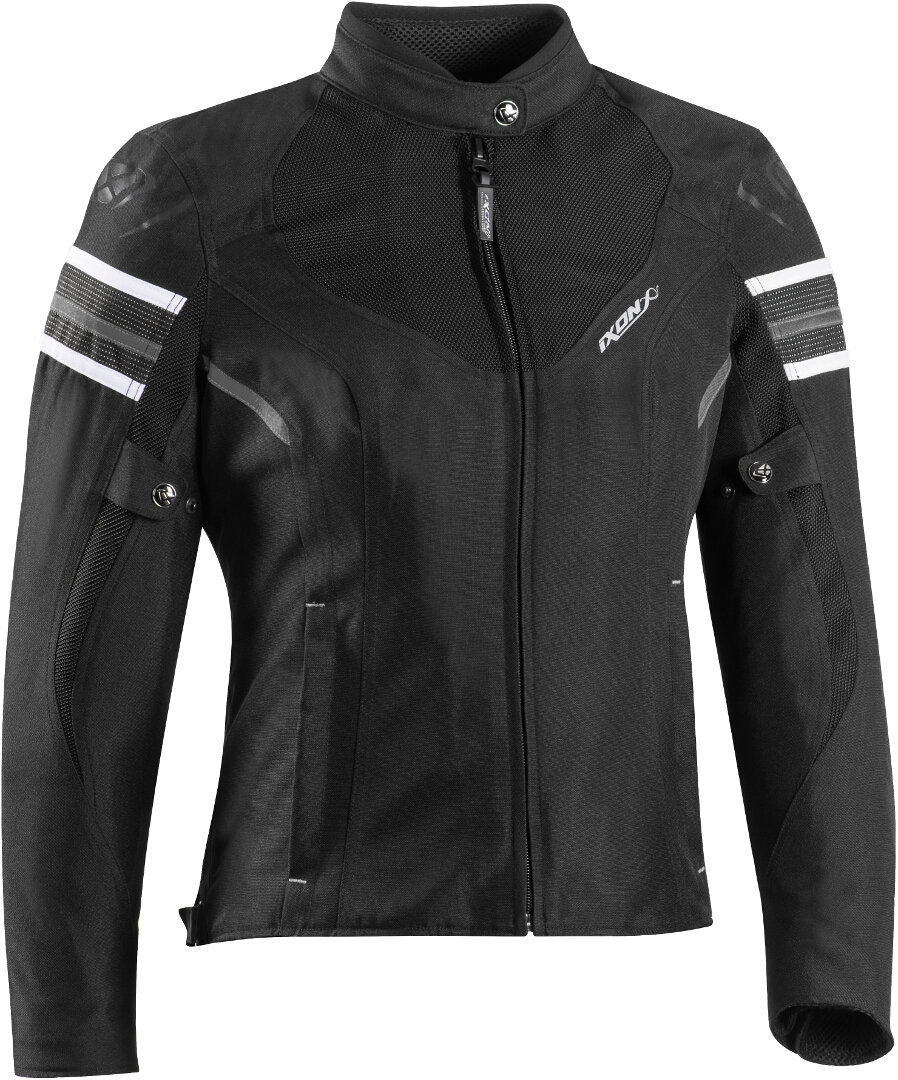 Ixon Ilana Evo Ladies Motorcycle Textile Jacket, black-grey-white, Size XS for Women, black-grey-white, Size XS for Women