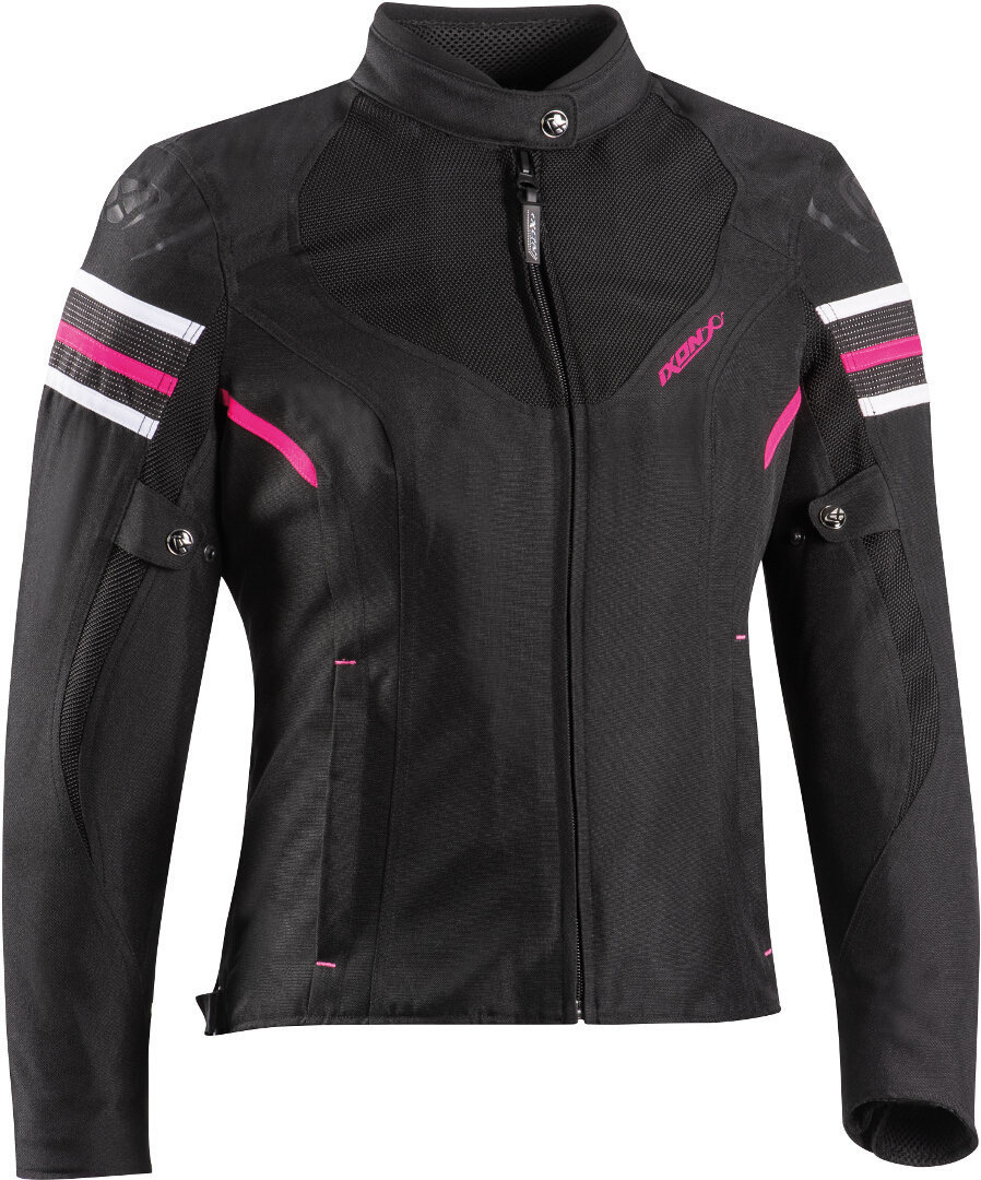 Ixon Ilana Evo Ladies Motorcycle Textile Jacket, black-pink, Size XS for Women, black-pink, Size XS for Women