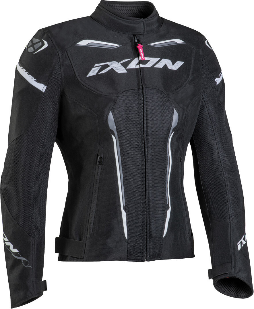 Ixon Striker WP Ladies Motorcycle Textile Jacket, black-white, Size XS for Women, black-white, Size XS for Women