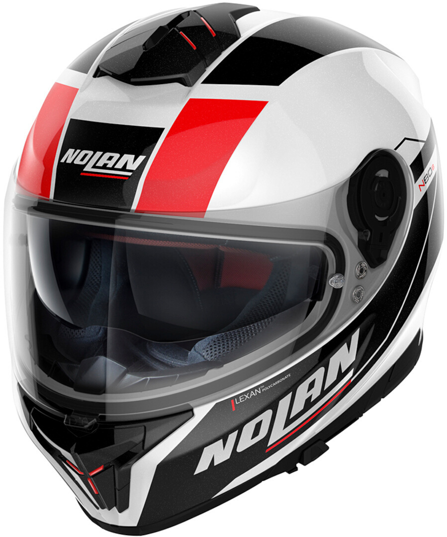 Nolan N80-8 Mandrake N-Com Helmet, black-white-red, Size 2XS 53 54, black-white-red, Size 2XS 53 54