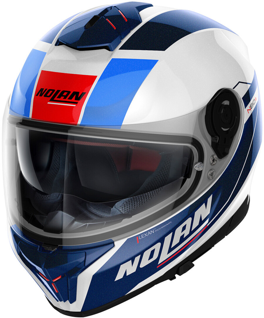 Nolan N80-8 Mandrake N-Com Helmet, white-red-blue, Size S, white-red-blue, Size S