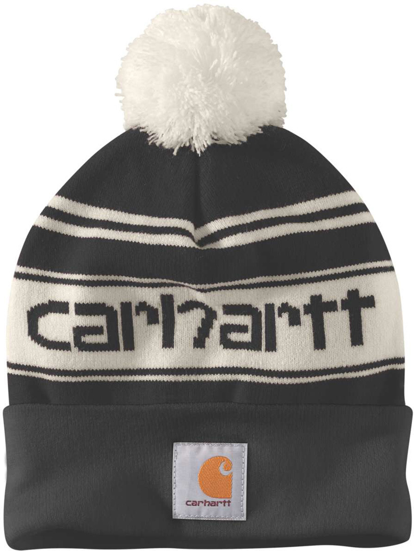 Image of Carhartt Knit Cuffed Logo Beanie, nero