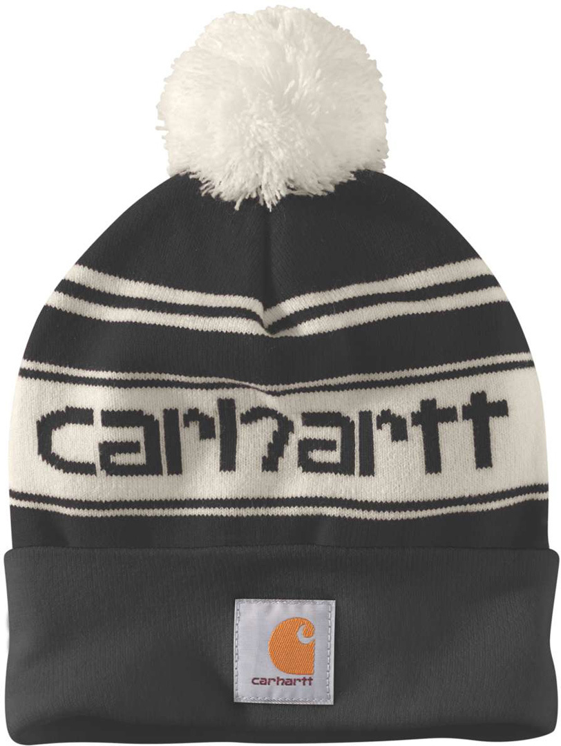 Carhartt Knit Cuffed Logo Beanie, schwarz, schwarz