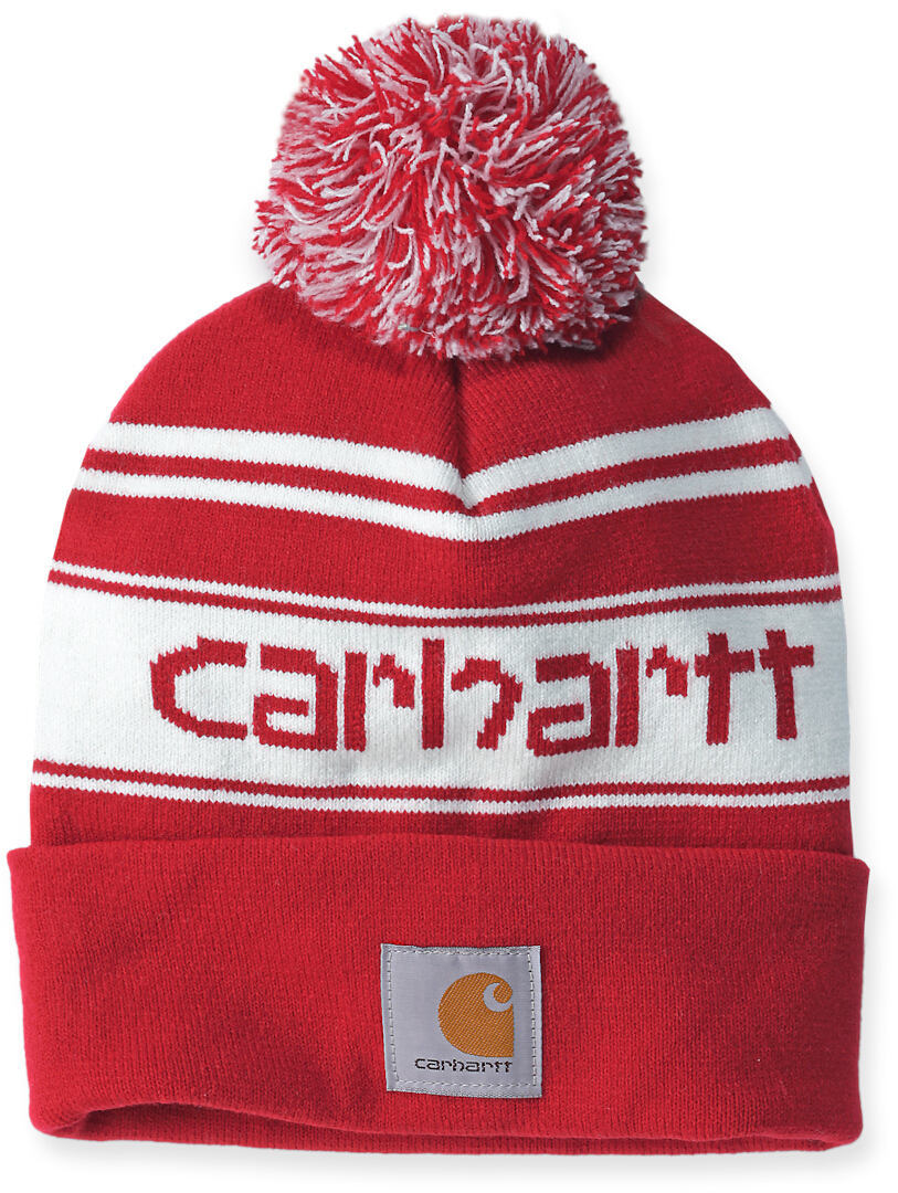 Carhartt Knit Cuffed Logo Beanie, blanc-rouge