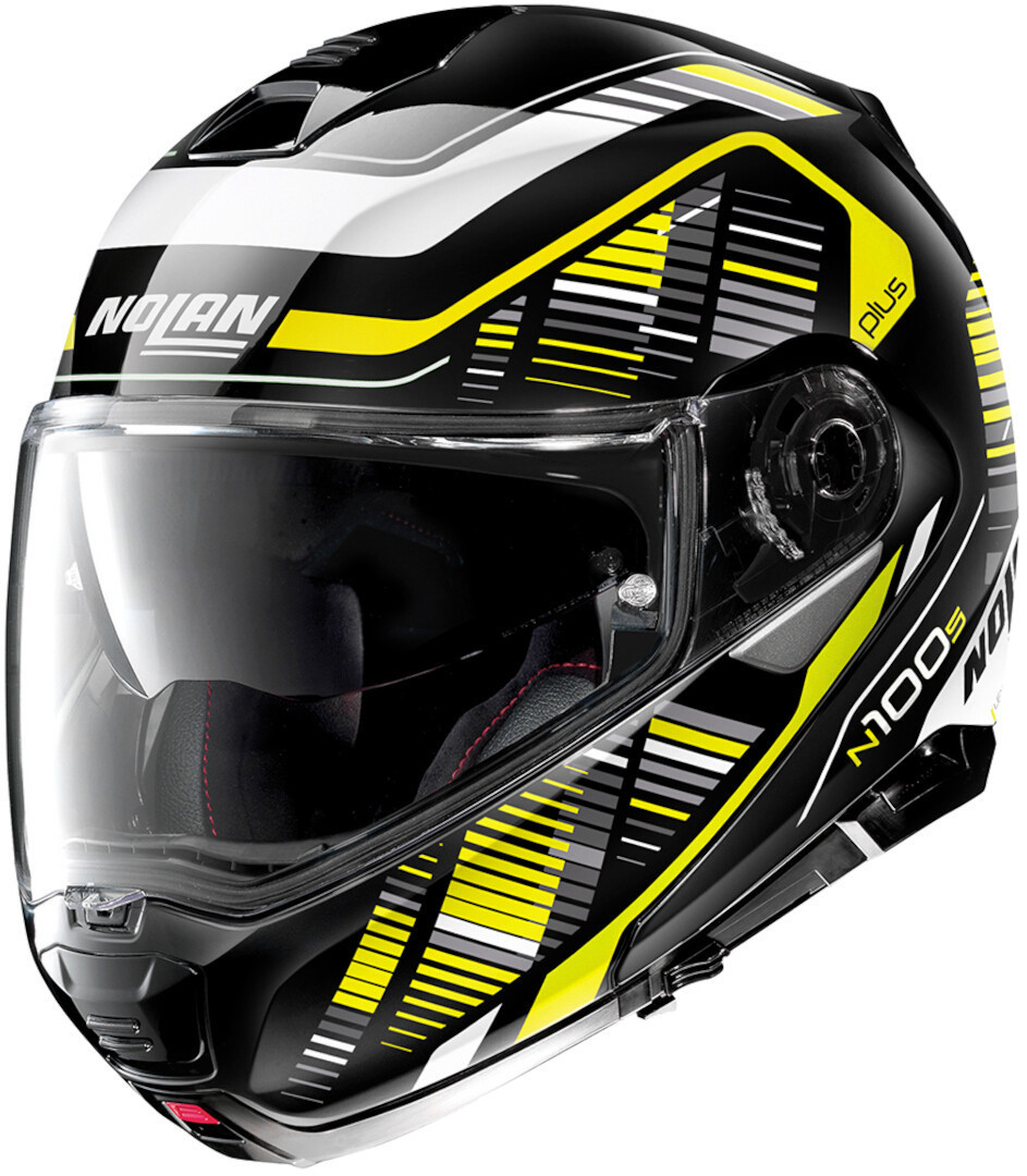 Nolan N100-5 Plus Starboard N-Com Helmet, black-white-yellow, Size S, black-white-yellow, Size S