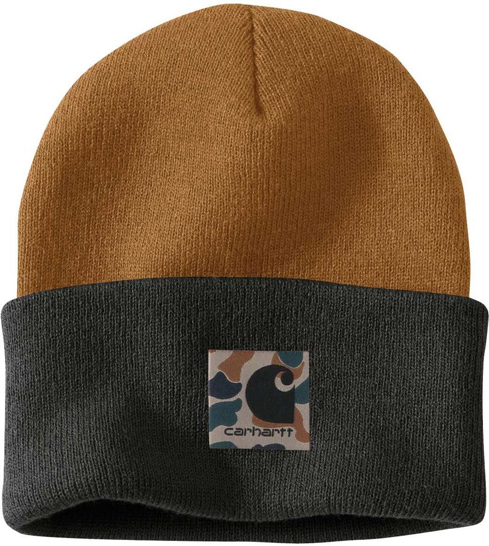 Carhartt Knit Camo Patch Beanie, brun