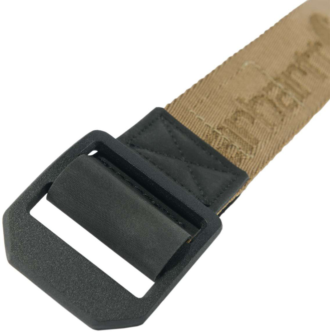 Side view of Carhartt Nylon Webbing Ladder Lock Belt, brown, Size M for Men