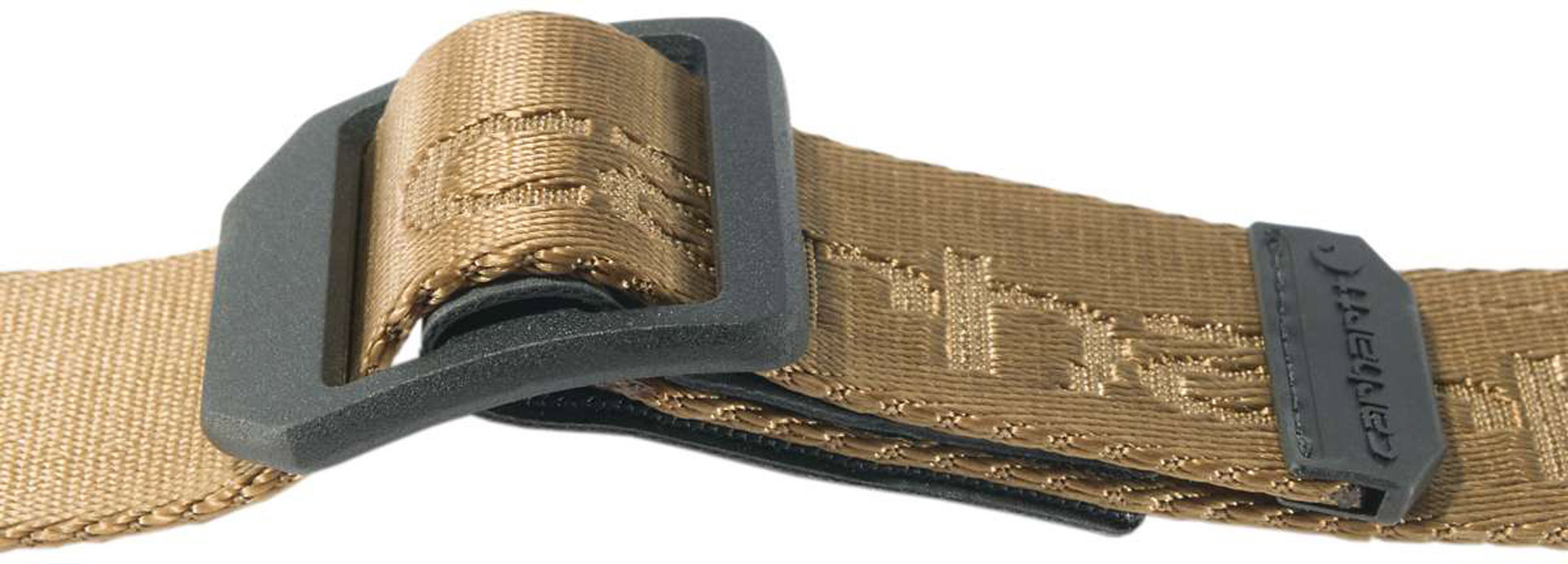 Side view of Carhartt Nylon Webbing Ladder Lock Belt, brown, Size M for Men
