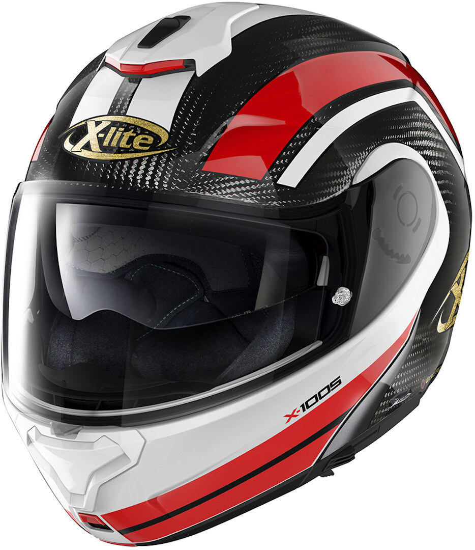 X-Lite X-1005 Ultra Carbon 50TH Anniversary N-Com Helmet, black-white-red, Size S, black-white-red, Size S