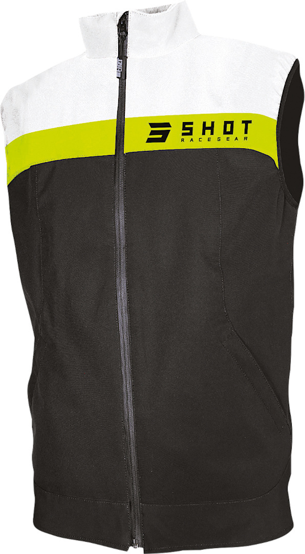 Image of Shot Team Bodywarmer Gilet Motocross, nero-bianco-giallo, dimensione XL