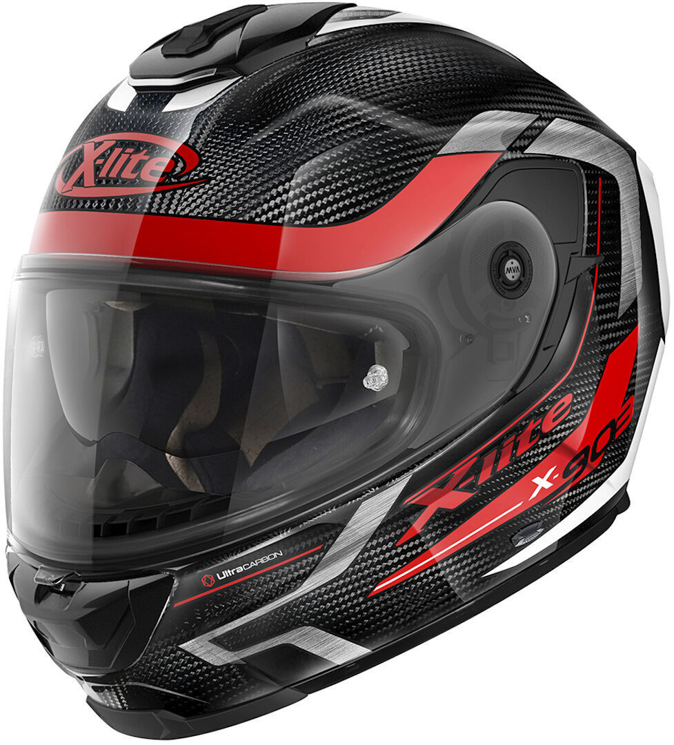 X-Lite X-903 Ultra Carbon Harden N-Com Helm, schwarz-rot, Größe S, schwarz-rot, Größe S