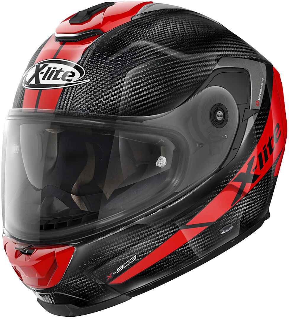 X-Lite X-903 Ultra Carbon Grand Tour N-Com Helmet, black-red, Size S, black-red, Size S