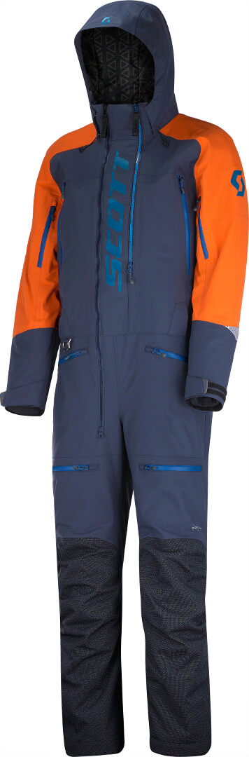 SCOTT DS Shell Dryo One Piece One Piece Snowmobile Suit, blue-orange, Size XS, blue-orange, Size XS