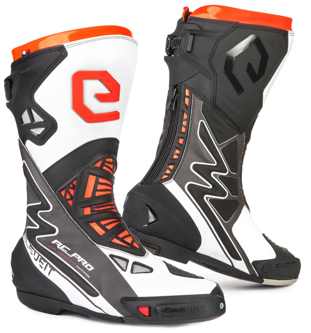 Eleveit RC Pro Motorcycle Boots, white-orange, Size 48, white-orange, Size 48