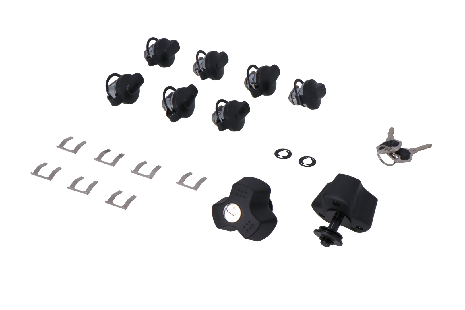 SW-Motech TRAX lock set with anti-theft protection EVO - 9 matching locks, 2 keys. Anti-theft protection.