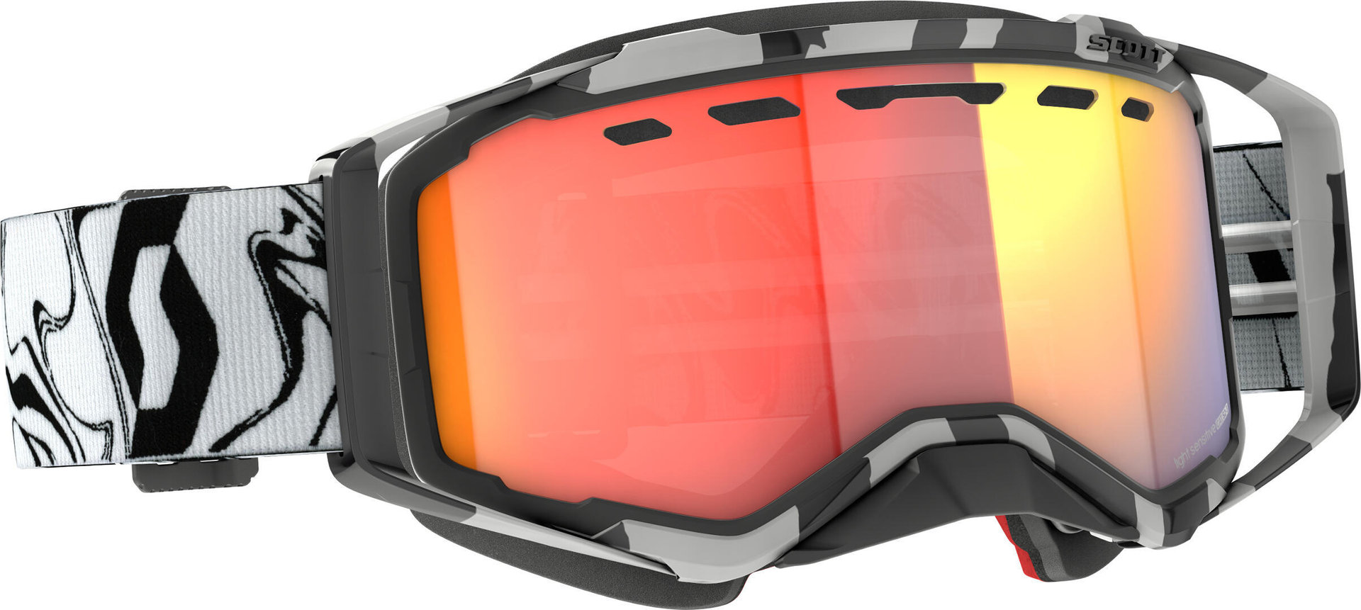 Scott Prospect Light Sensitive Black/White Snow Goggles, red, red, Size One Size