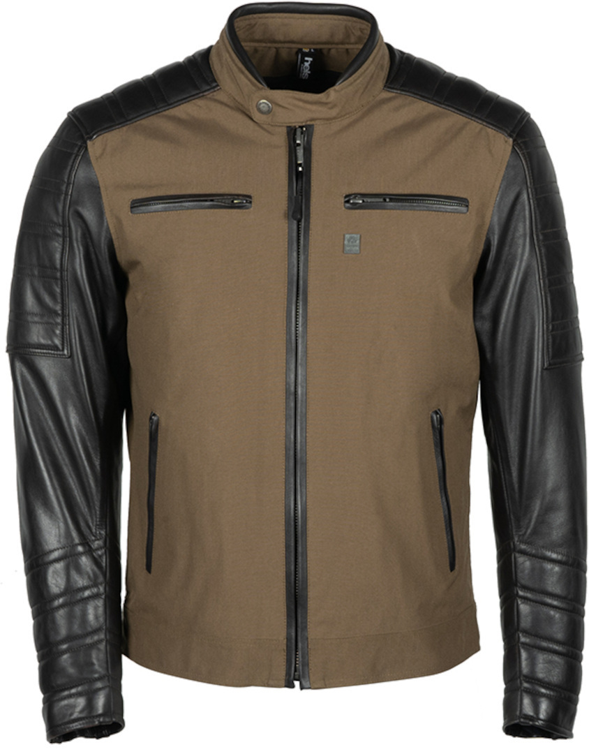 Helstons Cruiser Motorcycle Leather/Textile Jacket, green-brown, Size L, green-brown, Size L