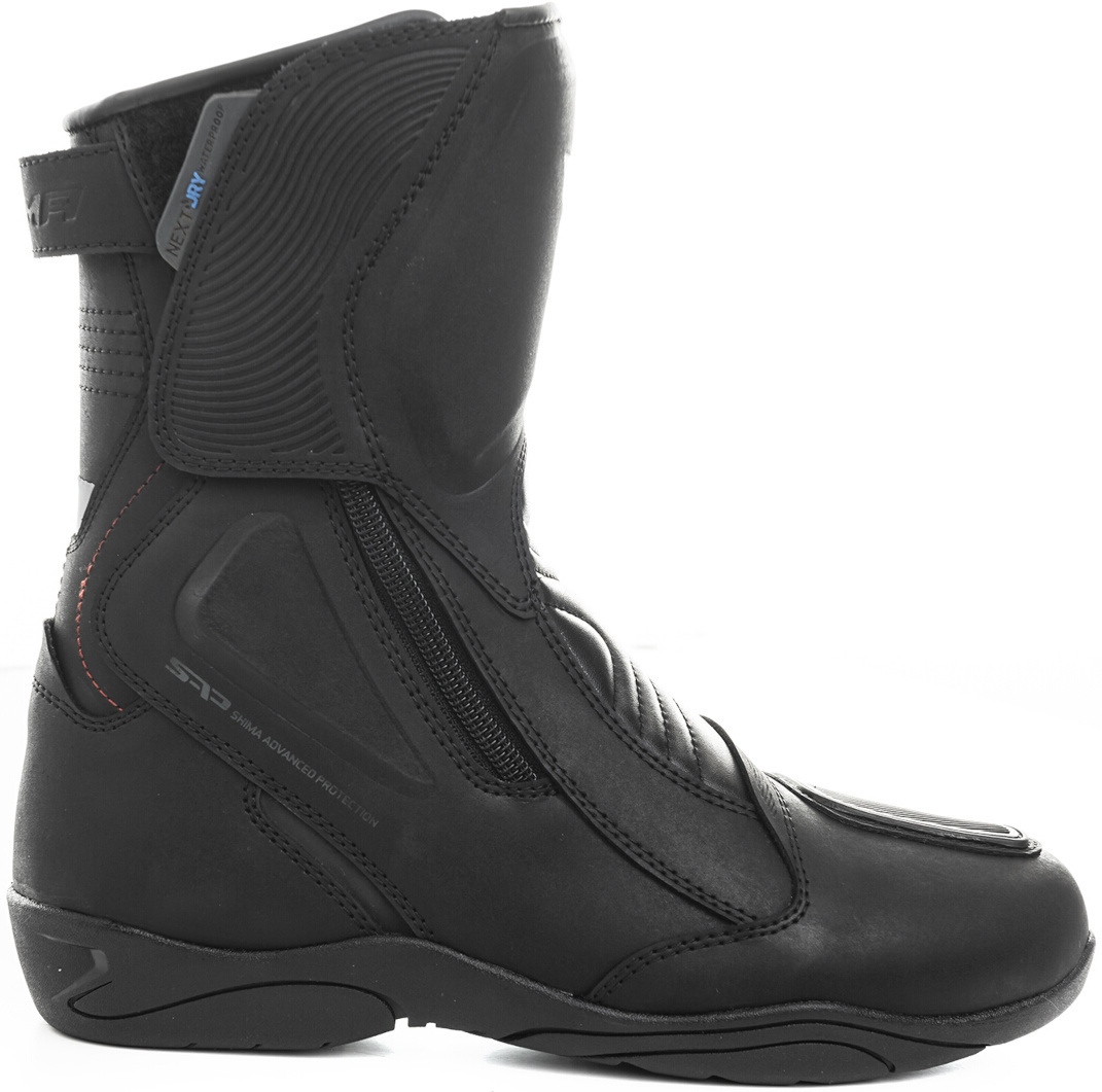 Side view of SHIMA Terra waterproof Ladies Motorcycle Boots, black, Size 40 for Women