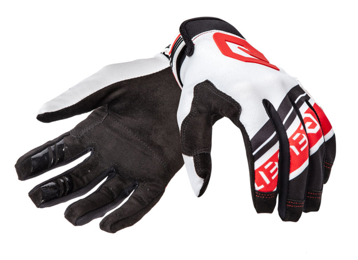 Eleveit X-Legend Motocross Gloves, white-red, Size L, white-red, Size L