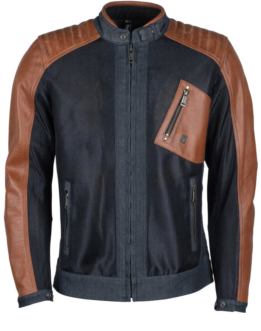 Helstons Colt Air Motorcycle Leather/Textile Jacket, blue-brown, Size S, blue-brown, Size S