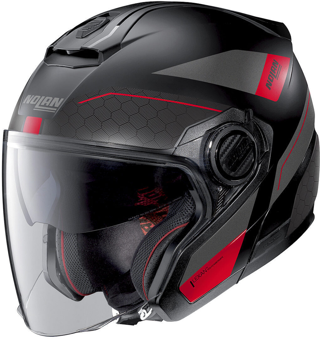 Nolan N40-5 Pivot N-Com Jet Helmet, black-red, Size S, black-red, Size S