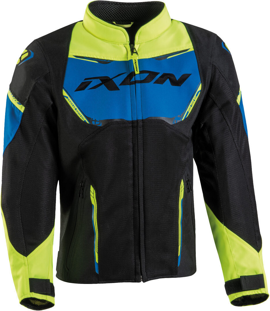 Ixon Striker Air Kids Motorcycle Textile Jacket, black-blue-yellow, Size 6 years, black-blue-yellow, Size 6 years