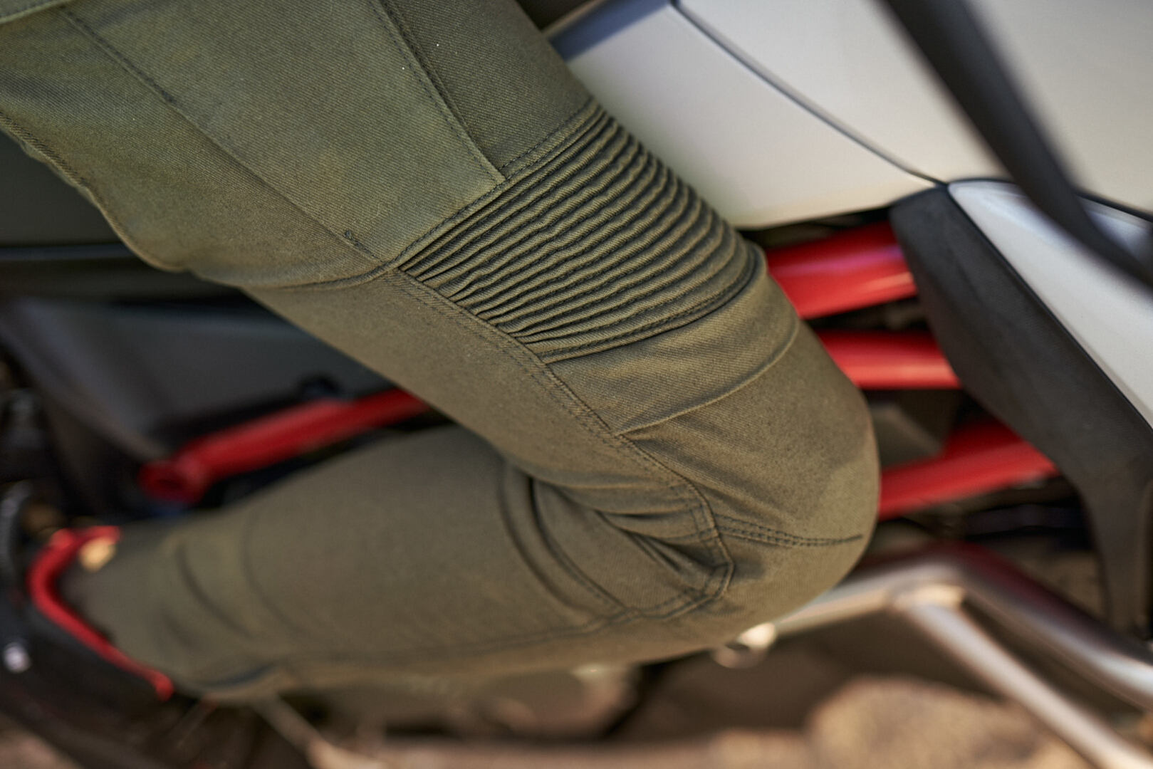 Side view of SHIMA Giro 2.0 Ladies Motorcycle Textile Pants, green-brown, Size 26 for Women
