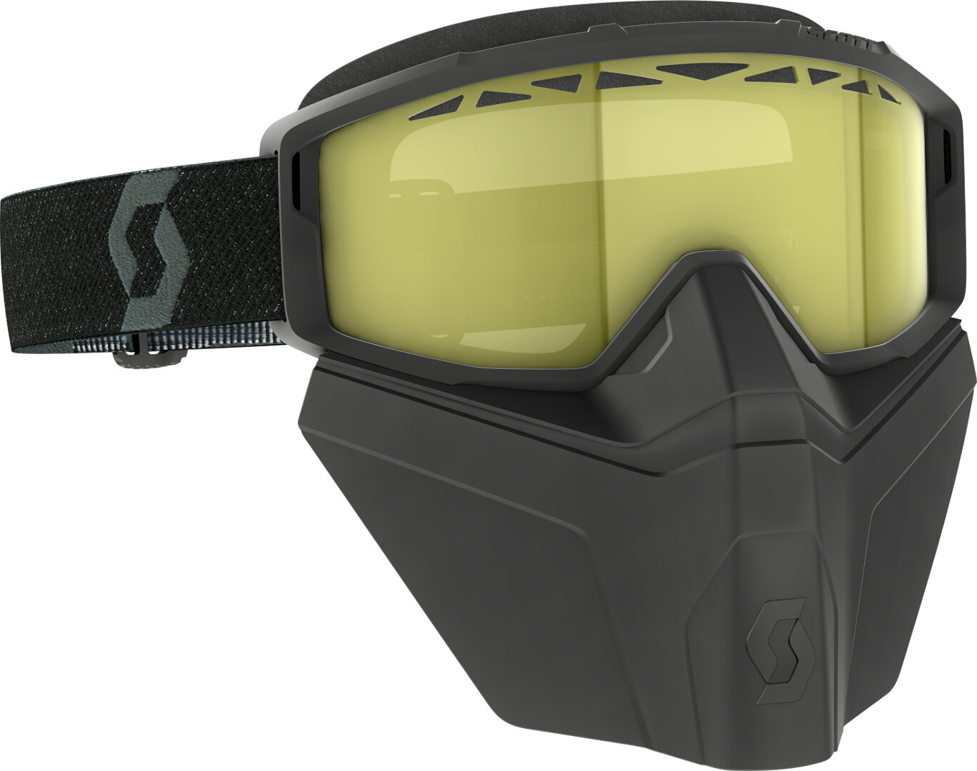 Scott Primal Safari Facemask Black Snow Goggles, yellow, yellow, Size One Size