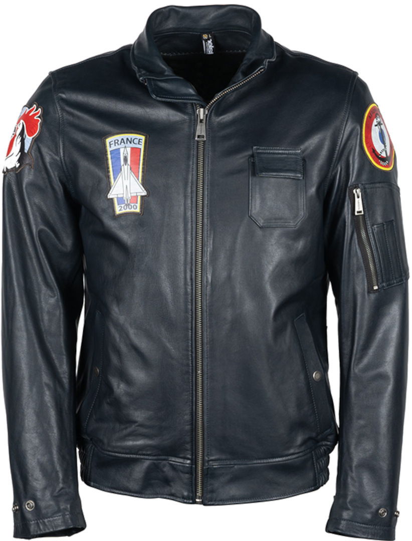 Image of Helstons Aeronef Giacca in pelle per moto, blu, dimensione 2XL