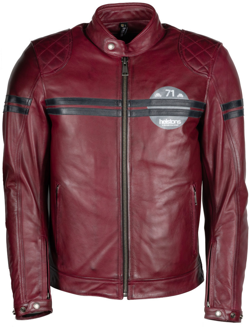 Helstons Chevy Buffalo Motorcycle Leather Jacket, red, Size M, red, Size M