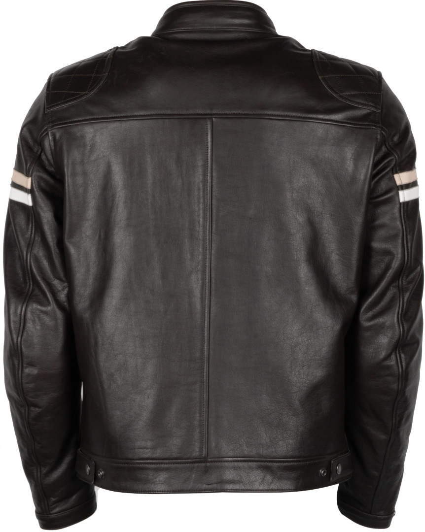 Side view of Helstons Chevy Buffalo Motorcycle Leather Jacket, brown, Size S for Men