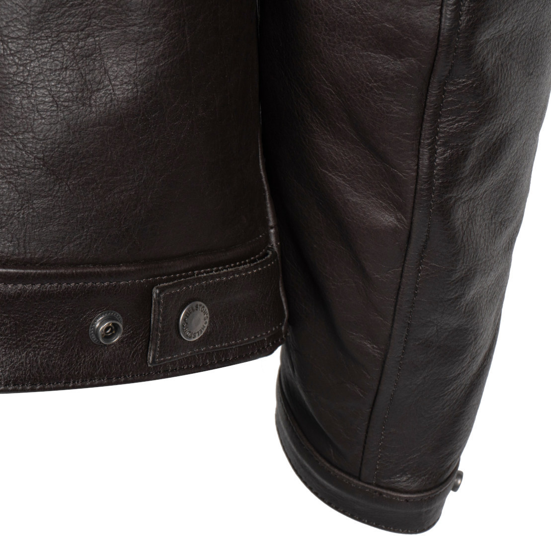 Side view of Helstons Chevy Buffalo Motorcycle Leather Jacket, brown, Size S for Men