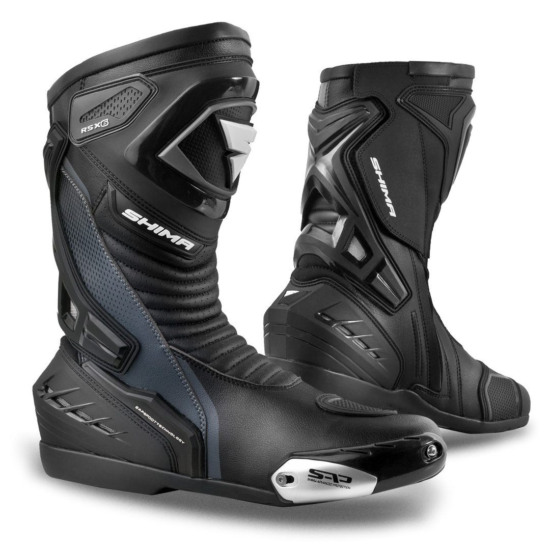 SHIMA RSX-6 Bottes de moto, noir, taille 48 pour Hommes