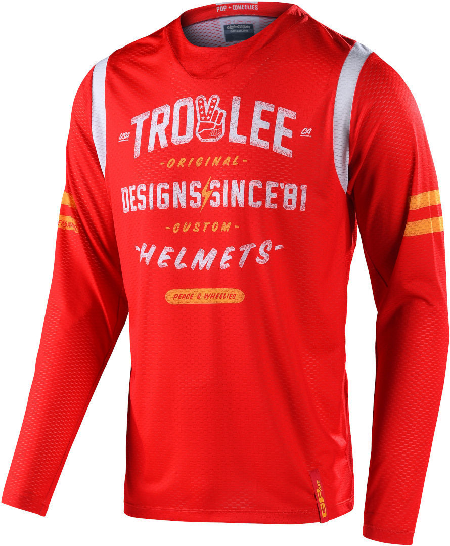 Troy Lee Designs GP Air Roll Out Motocross trøje, hvid-rød, størrelse L