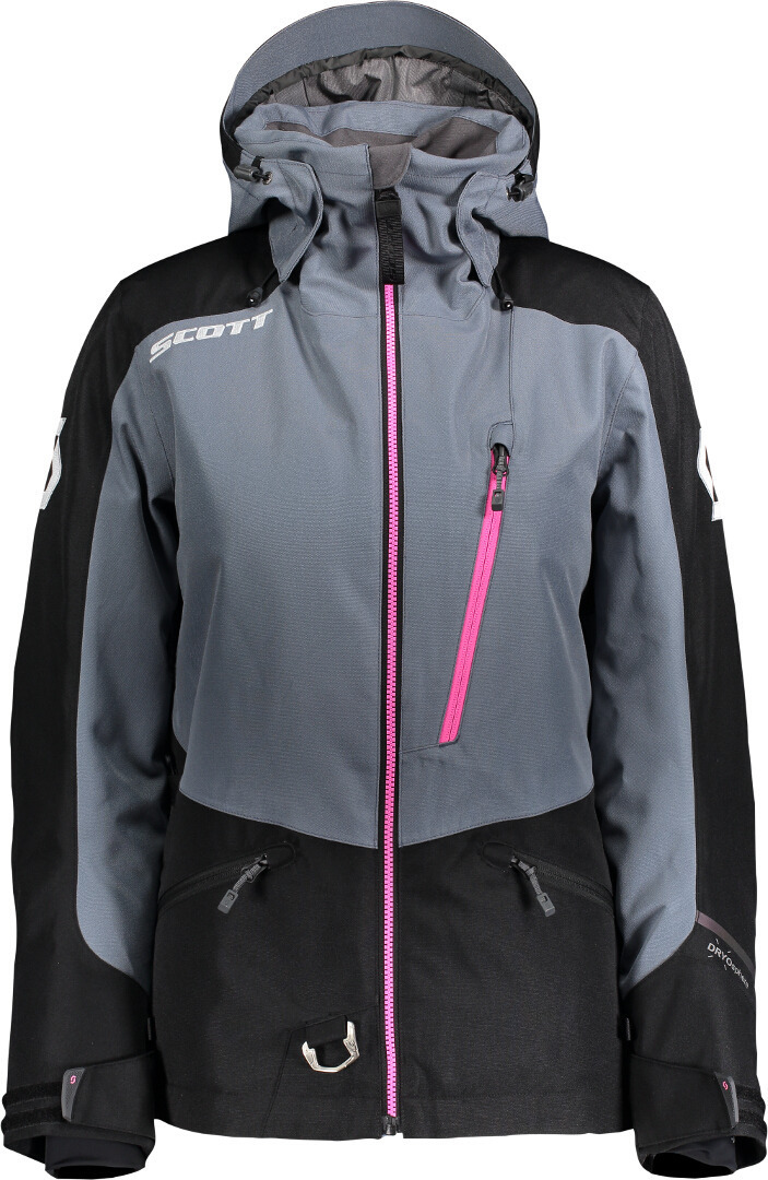 Scott Intake Dryo Ladies Snowmobile Jacket, black-grey-pink, Size XS for Women, black-grey-pink, Size XS for Women