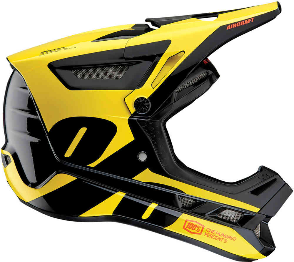 100% Aircraft Composite LTD Neon Yellow Sjezdová helma