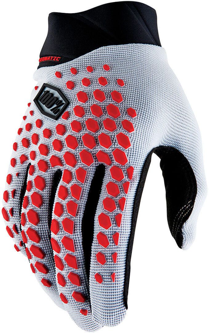 Image of 100% Geomatic Guanti da bicicletta, grigio-rosso, dimensione XL