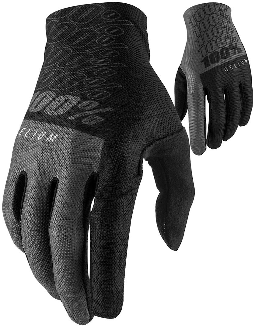 100% Celium Fahrrad Handschuhe, schwarz-grau, Größe S
