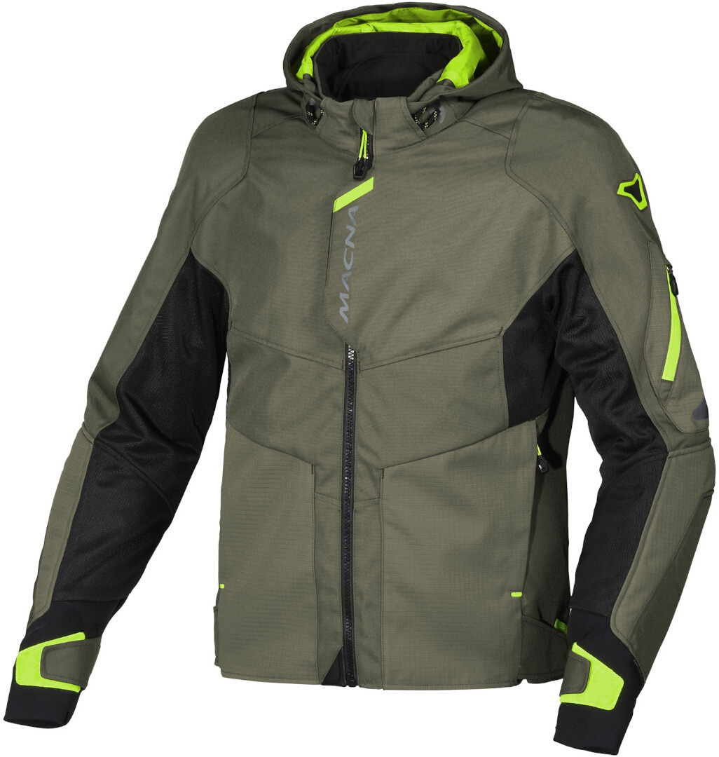 Macna Beacon Waterproof Motorcycle Textile Jacket, green, Size S, green, Size S