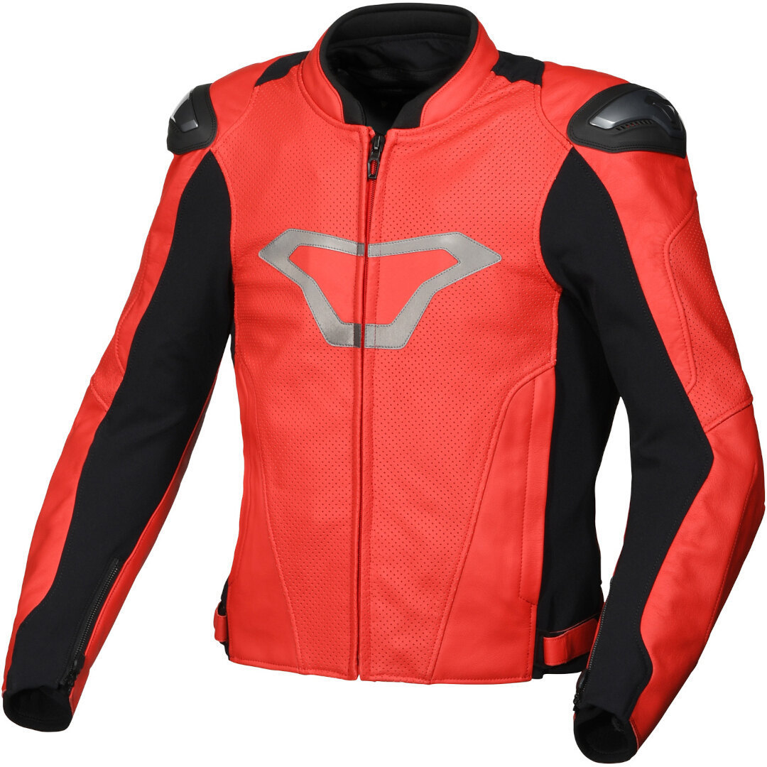 Macna Aviant Air perforated Motorcycle Leather Jacket, red, Size 48, red, Size 48