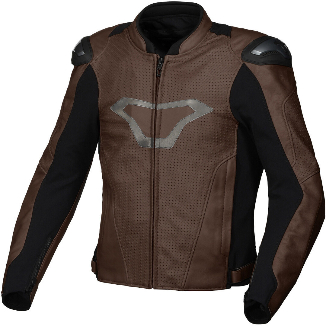 Macna Aviant Air perforated Motorcycle Leather Jacket, brown, Size 46, brown, Size 46