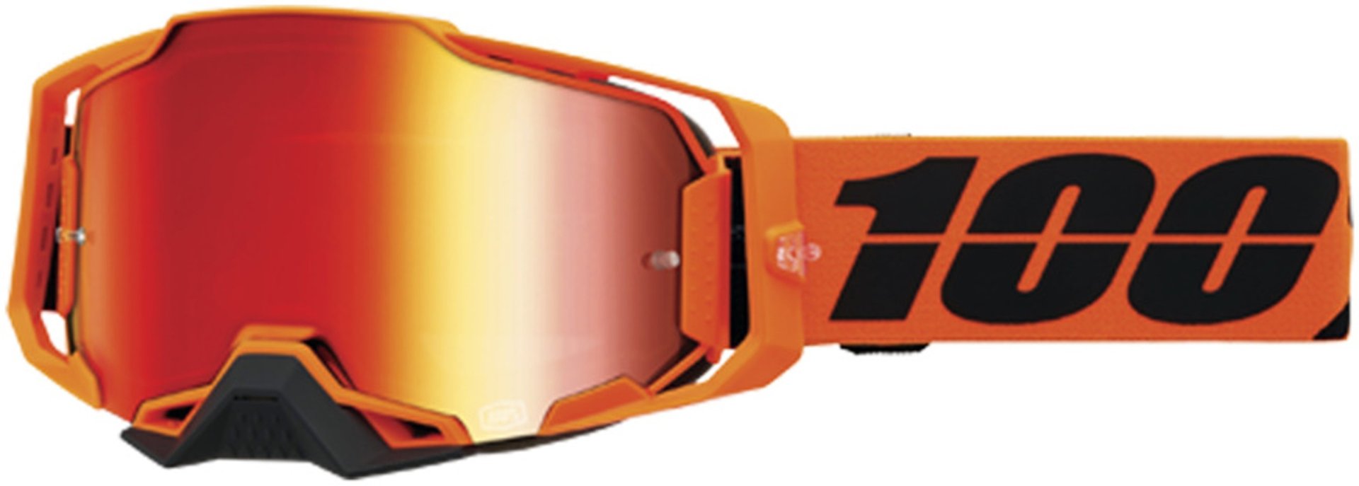 100% Armega Mirror CW2 Motocross Goggles, black-orange, black-orange, Size One Size
