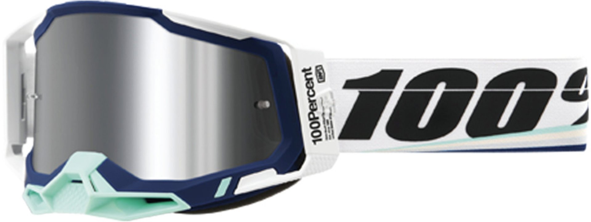 100% Racecraft II Arsham Motocross Goggles, white-blue, white-blue, Size One Size