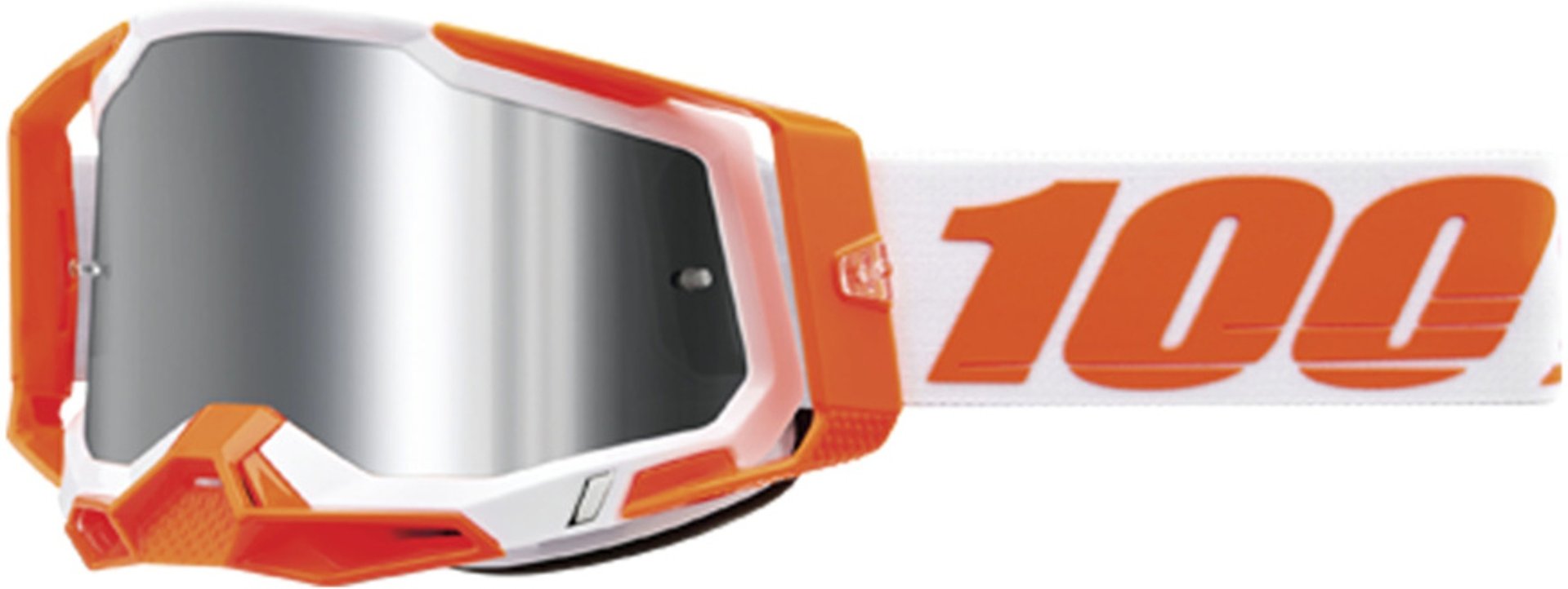 100% Racecraft II Orange Motocross Goggles, white-orange, white-orange, Size One Size