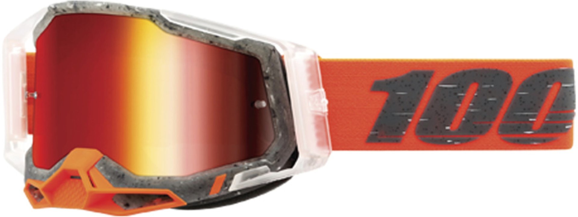 100% Racecraft II Schrute Motocross Goggles, black-white-red, black-white-red, Size One Size