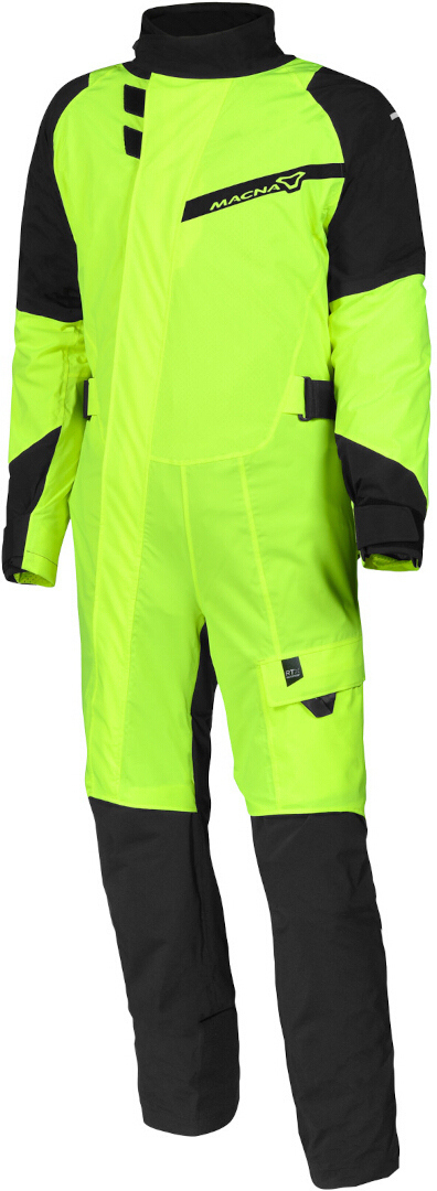 Macna Hydra 3.0 Eendelige motorfiets regenpak, zwart-geel, afmeting 2XL