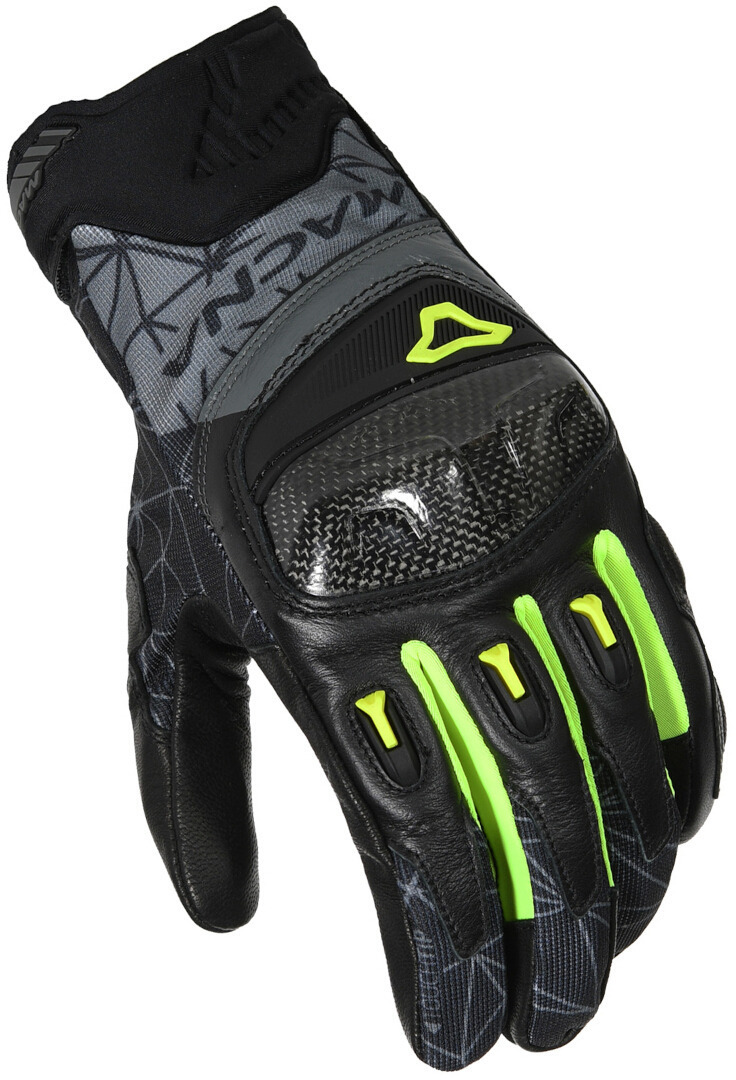 Macna Rocco Motorcycle Gloves, black-yellow, Size 2XL, black-yellow, Size 2XL